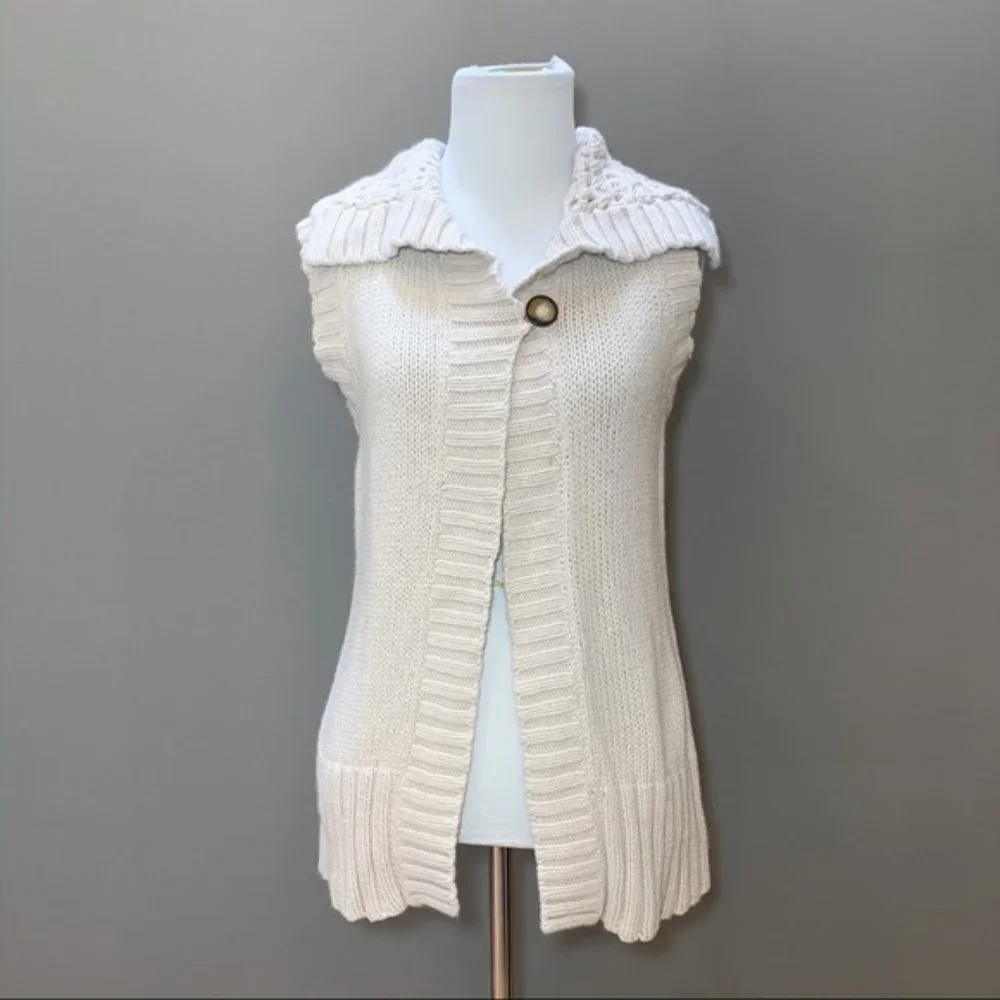 GAP cream sleeveless cardigan sweater, S. - Picture 6 of 8